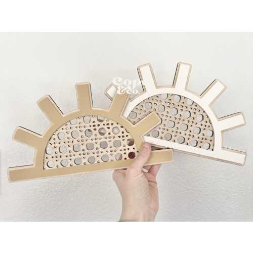 Wood and Acrylic Rattan Sun Sign | Acrylic Sign | Kid’s Room Decor | Sunshine Decor | Shelf Sitter | Acrylic Sun | Wood Sign | Simple Decor