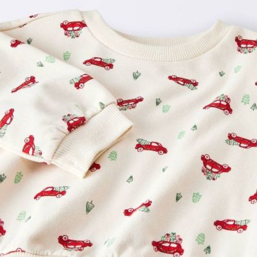 Baby Holiday Cars 2pc Fleece Set - Cloud Island™ Cream Newborn