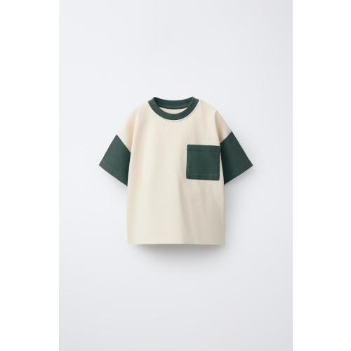 COLORBLOCK T-SHIRT - Mid-green | ZARA United States