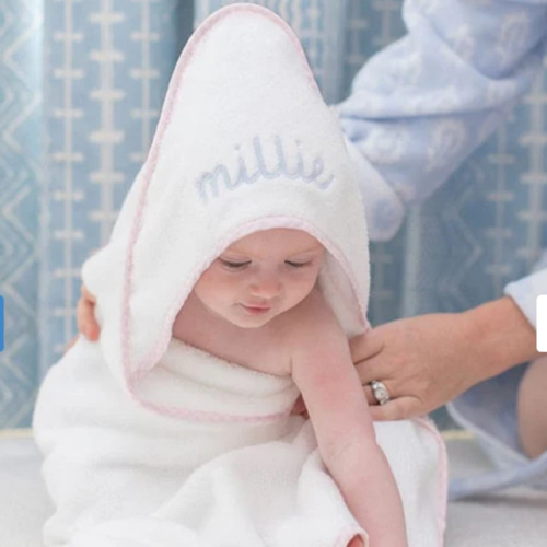 Light Pink Gingham Baby Shower Towel Bundle