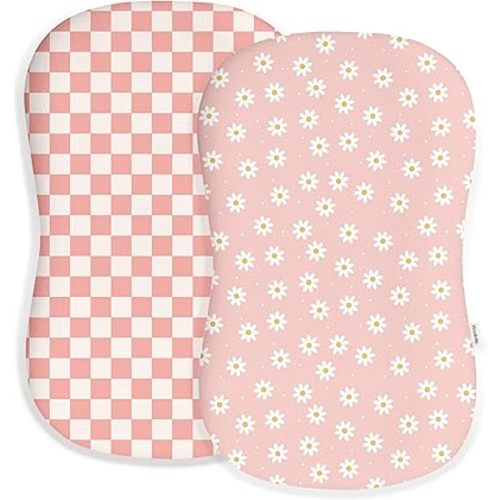 Baby Lounger Cover for Boys and Girls, Soft Breathable Polyester Cover, Fits Most Lounger Pillows, Cute Patterns, Durable and Machine Washable (Daisy Check, Envelope)