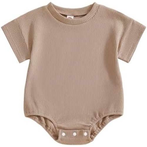 Merqwadd Baby Summer Bubble Romper Infant Boy Girl Short Sleeve Onesie Oversize Cotton T-shirt Bodysuit Top