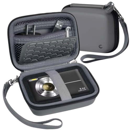Camera Case Compatible Digital Camera, for CAMKORY/for Kodak Pixpro FZ45 FZ55/for Canon PowerShot ELPH 180/190 Cameras for Travel - Dark Grey