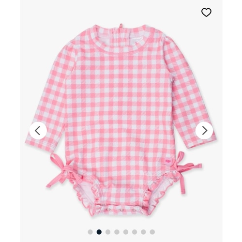 Gingham Long Sleeve One Piece Rash Guard
