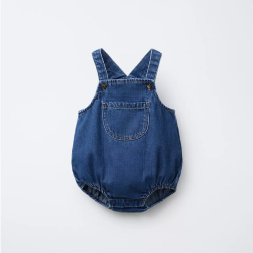 SOFT DENIM ROMPER - Mid-blue | ZARA United States