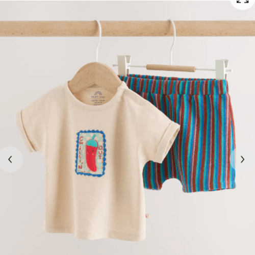 Neutral Chilli Print Top and Shorts Baby Set (6-9 months)