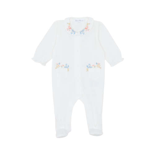 Embroidered Spring Floral Footie