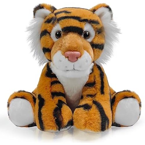Tiger Stuffed Animal Toys, 8.5 Inch Soft and Cuddly Tiger Plush Animals Toy, Cute and Realistic Animals Gifts for Boys and Girls Toy for Toddlers 1-3