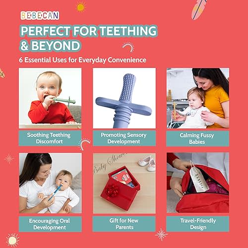 Teething Sticks for Babies 36+ Months – Super Soft Silicone Teething Aids, Infant Oral Soothing Relief Back Molars, Multicolor 6-Pack