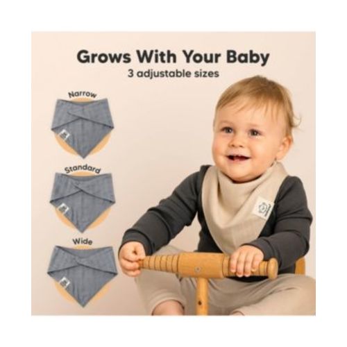 8pk Lumi Muslin Baby Bibs, Bandana Bibs for Baby Boy, Baby Girl, Muslin Drool Bib for Newborn, Toddler