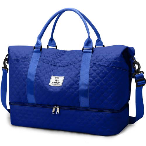 Gynky Travel Duffle Bag Weekender Bags for Women with Shoe Compartment Carry on Overnight Bag Gym Duffel Bag with Wet Pocket Hospital Bags for Labor and Delivery