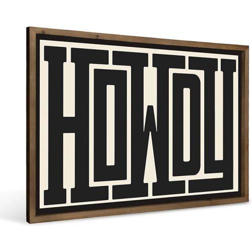 Howdy Wall Art, 15.7x11.8 Inchs Wooden Howdy Sign Western Cowboy Wall Decor, Southwestern Living Room Bedroom Bathroom Home Decorations