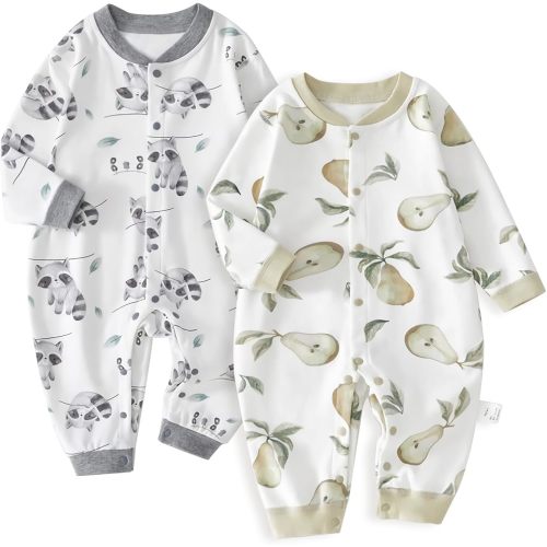 3-6 MONTHS - Cherie Kids Organic Cotton 3-24M Baby Sleepers Pajamas