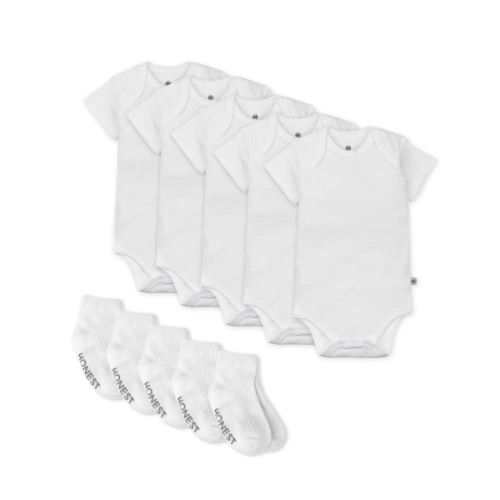 10-Pack Organic Cotton Short Sleeve Bodysuit & Sock Bundle | Honest Baby Clothing