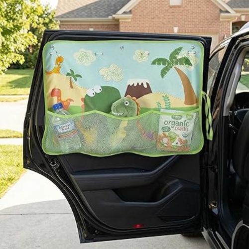 Car Window Shade for Baby, Blackout Car Shades, Green Dinosaur