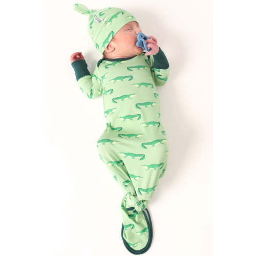 Light Green Alligator Bamboo Knotted Gown