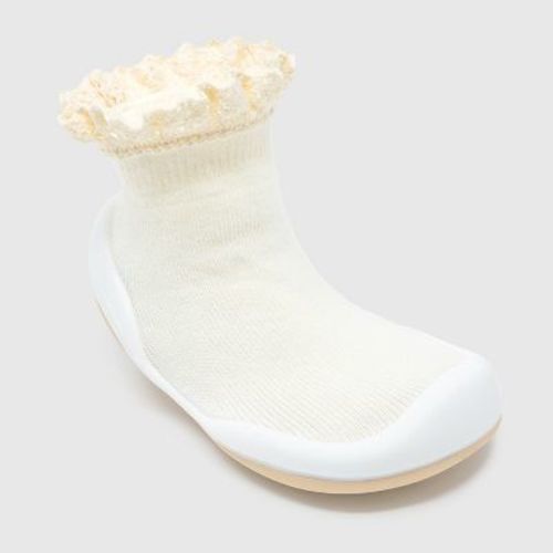 Komuello Toddler Girl First Walk Sock Shoes - Lace Trim