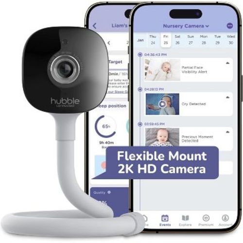 HUBBLE CONNECTED GoBaby AI Baby Monitor Camera w/ Covered Face & Rollover Alert, True Cry Detection, Sleep Trainer & More