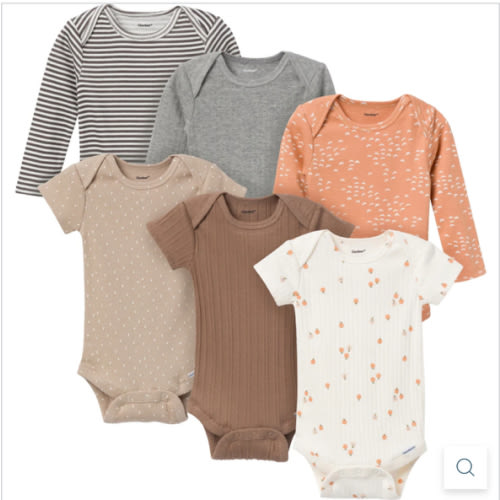 6-Pack Baby Neutral Tan Little Apples Onesies® Bodysuits – Gerber Childrenswear