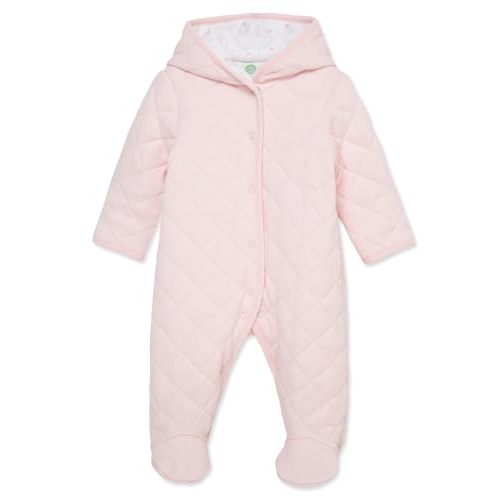 Little Me Clothes for Baby Boys' and Girls' Organic Cotton Quilted Velour Pram Snowsuit, NB to 9 Months