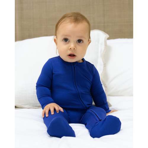 Bumbunny Baby | Zip Footie in Royal Blue