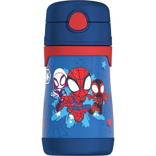 THERMOS Vacuum Insulated Stainless Steel 10oz Straw Bottle, Spidey and His Amazing