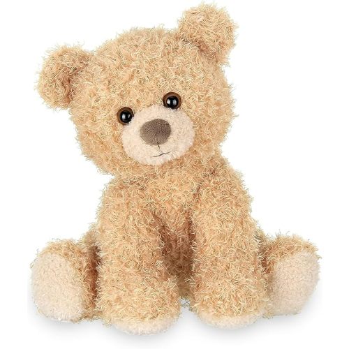 Bearington Curlie Teddy Bear Stuffed Animal - 10.5" Cuddly Plush Bear with Curly Fur and Weighted Bottom for Easy Display - Ultra Soft Stuffed Animals and Teddy Bears Gift for Kids and Collectors