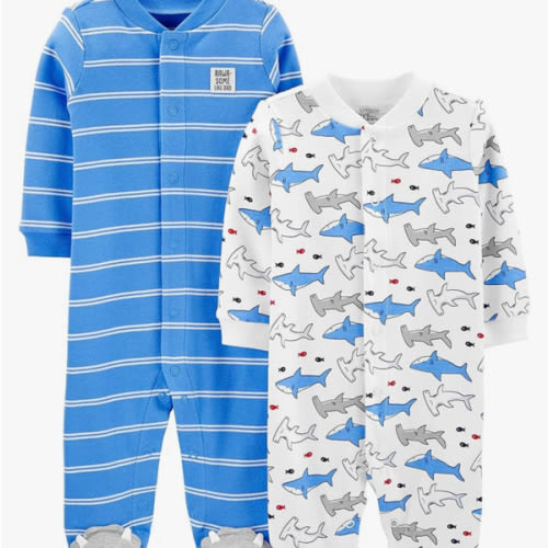 Simple Joys by Carter's baby-boys 2-way Zip Thermal Footed Sleep and Play, Pack of 2