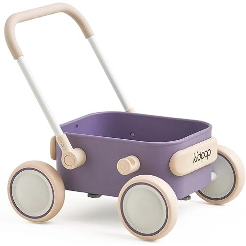Kidpop PULA 2-in-1 Push and Pull-Along Wagon, Baby Push Walker for First Learner from 7 Month to 4 Year, One Year Birthday Gifts, Sturdy and Safe, Indoors and Outdoors (Purple)