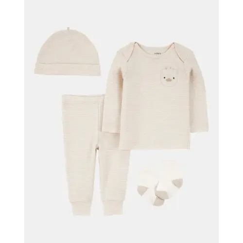 Baby 4-Piece Striped Duck Outfit Set - Brown | Carter's