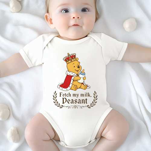 Winnie Pooh Onesie®: Funny "Fetch My Milk" Infant Bodysuit
