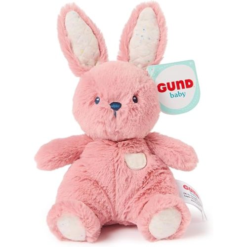 GUND Baby Oh So Snuggly Littles Bunny Rabbit, Small Stuffed Animals, Bunny Stuffed Animal, Plush Toys for Infants and Toddlers, Pink, 7”