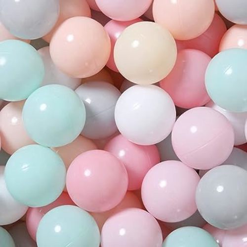 GOGOSO 100 Pit Balls Plastic Balls for Baby Toddlers GirlsToddlers for Playhouse, Baby Pool, Play Ball Fun Centers, for Babies, Kids, Toddlers 1-3, Phthalate Free BPA Free