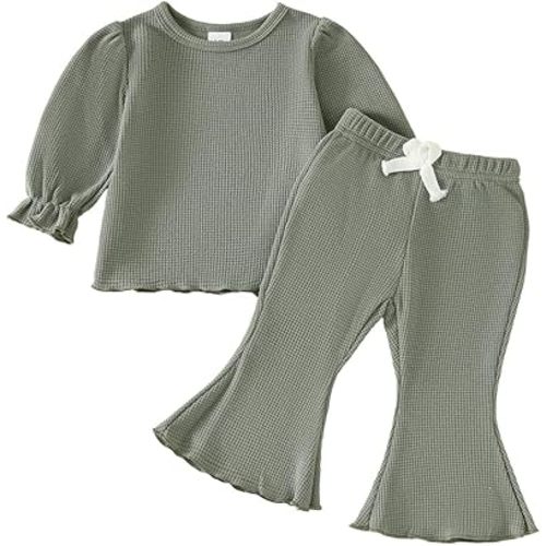 Koecnoc Toddler Girl 2-piece Clothes Set Infant Girl Cotton Long Sleeve Shirt and Pant Fall Winter Outfit for Baby Girl