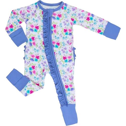 LollyBanks Baby Pajamas, Long Sleeve Baby Romper with 2-Way Zipper, 95% Viscose from Bamboo and 5% Spandex, Infant Sleepers