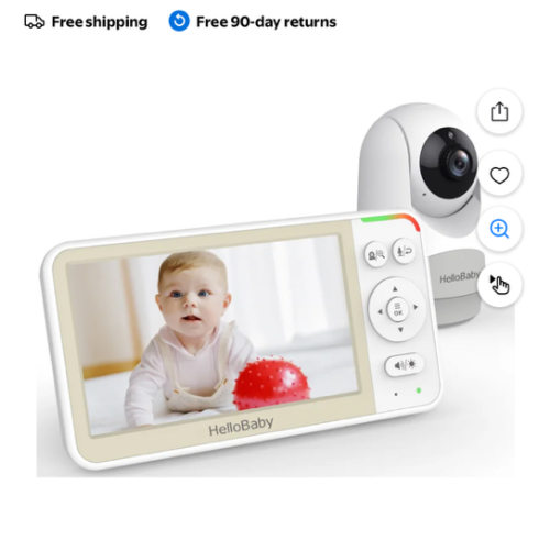 HelloBaby Video Baby Monitor-HB6256 with Remote Pan-Tilt and Zoom, 1000ft Long Range, No WiFi, 5.0" LCD, Night Vision, Lullabies, and Two-Way Audio - Walmart.com