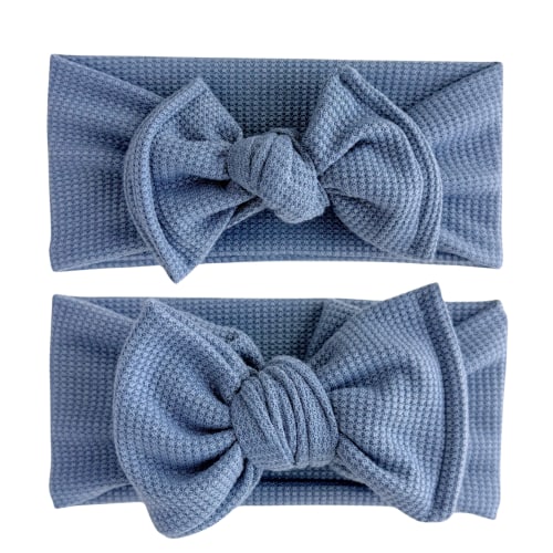 Dusty Blue Waffle Baby Headband