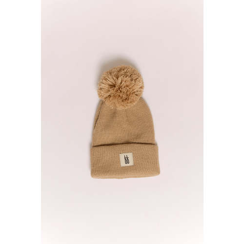 ff Knit Pom Top Beanie | Taupe
