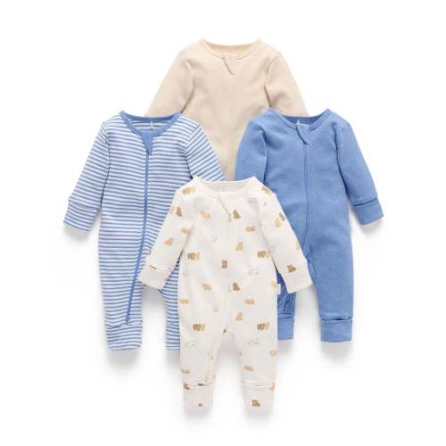 Little Bear 4 Pack Zip Growsuit