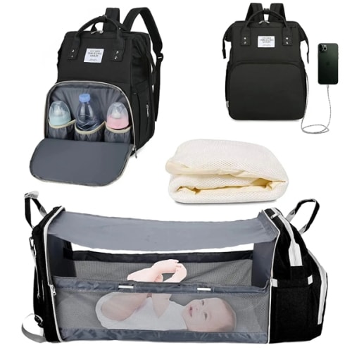 NestVoyage™ 3‑in‑1 Diaper Bag & Portable Changing Station