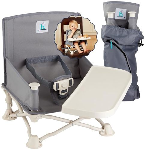 OmniBoost Booster Seat with Tray, Travel High Chair, Baby Chair, Grey