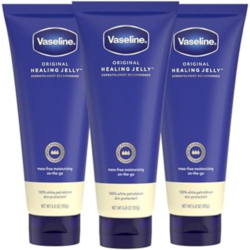 Vaseline Original Healing Jelly 3 Pack White Petrolatum Skin Protectant for Mess-Free Moisturizing On-the-Go, with 3x Purified Purity Guaranteed Formula, 6.8 oz