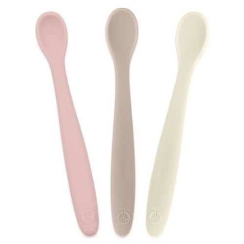WeeSprout Silicone Baby Spoons, First Stage Infant Feeding Utensils With Soft-Tip - Set of 3