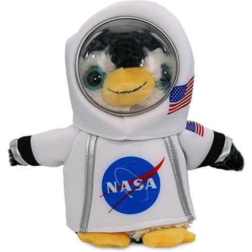 DolliBu Marine Wild Penguin Astronaut Plush Toy - Super Soft Ocean Life Astronaut Stuffed Animal Plush with Space Helmet and NASA Astronaut Suit, Cute Spaceman Doll Decor for Girls and Boys - 8 Inch