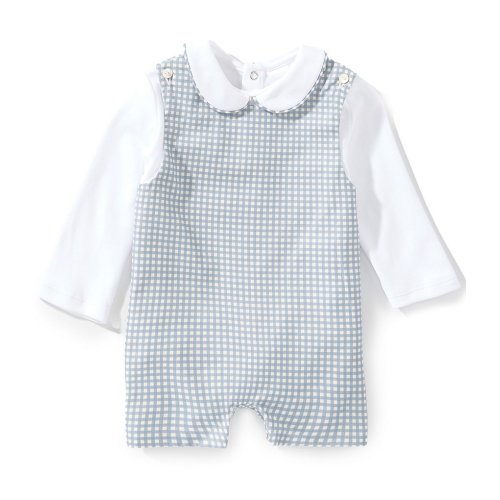 Edgehill Collection Baby Boys Gingham Long Sleeve Jon Jon