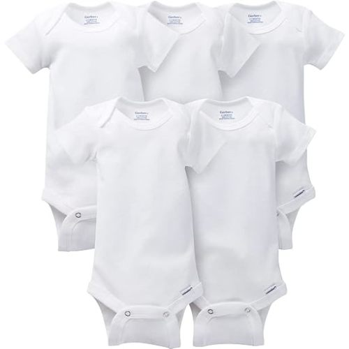 Gerber Baby Girls' 5-Pack Short Sleeve Variety Onesies Bodysuits