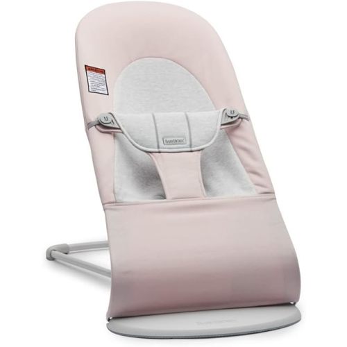 BabyBjörn Bouncer Balance Soft, Light Gray Frame, Cotton/Jersey, Light Pink/Gray