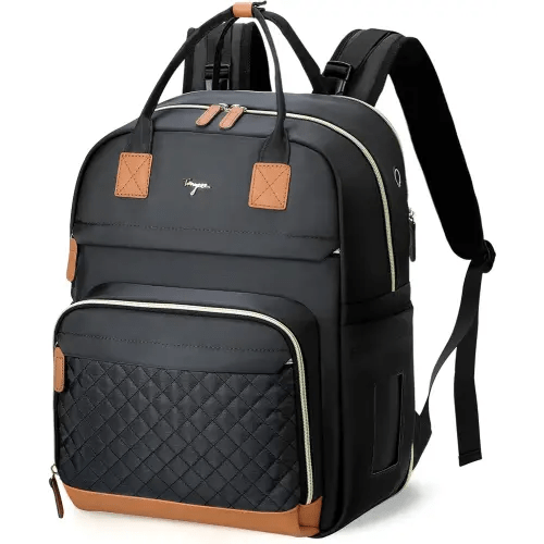 Diaper Bag Backpack - Extra Large Diaper Bag for 2 Kids Twin, Travel Baby Bags for Mom Dad 25-37L Expandable with Changing Pad Earphone Hole, Solid Black
