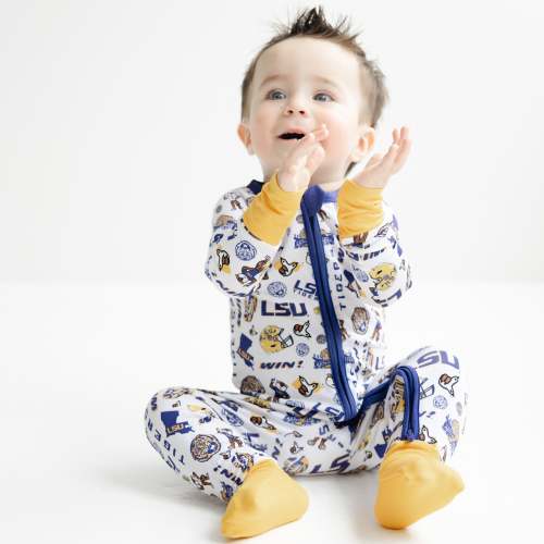 Gameday Stripes LSU Tigers Zippy One-Piece Sleeper - LSU Tigers Zippy One-Piece Sleeper