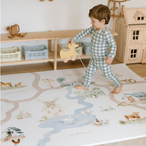 Padded Play Mat - On The Farm & Plaid